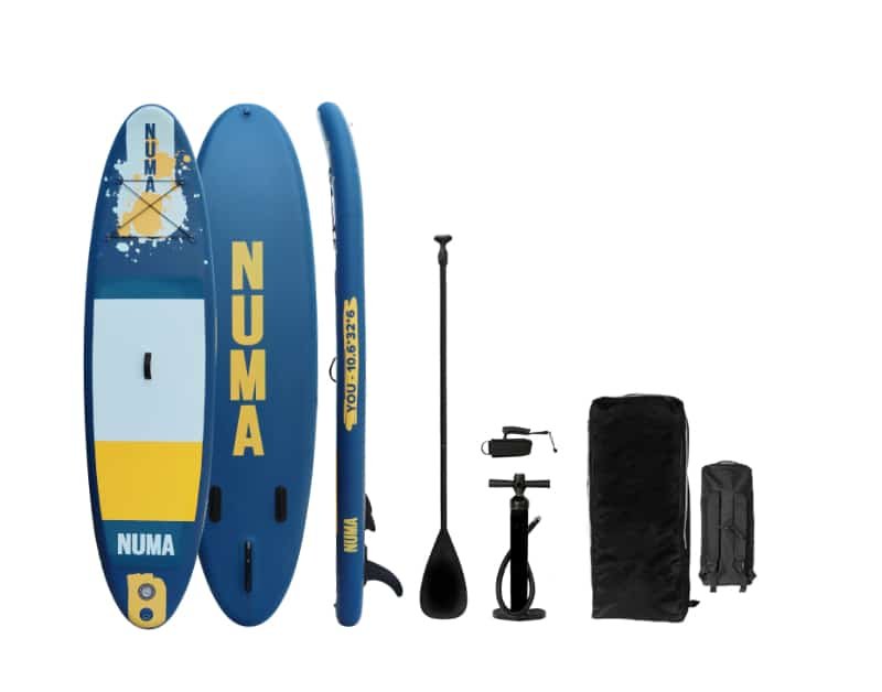 vidaXL Set de tabla de paddle surf hinchable azul marino 300x76x10 cm