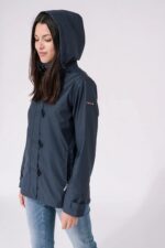 Chubasquero bajo cadera mujer con capucha extraíble 100% impermeable - Batela - Imagen 3