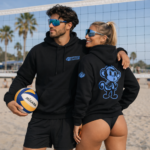 Sudadera Hoodie Sandset Monkey Black | Sudadera deportiva unisex beach volley estilo urbano - Imagen 2
